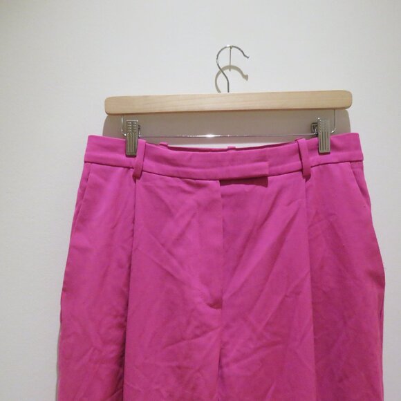 & OTHER STORIES Wide Leg Tailored Trousers in Pink Office Preppy - Size US 10 - Picture 5 of 13